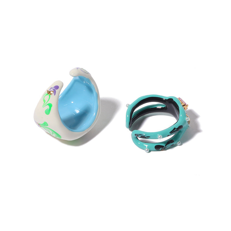 Y2K Designer Cute Girl Hand-painted Ring