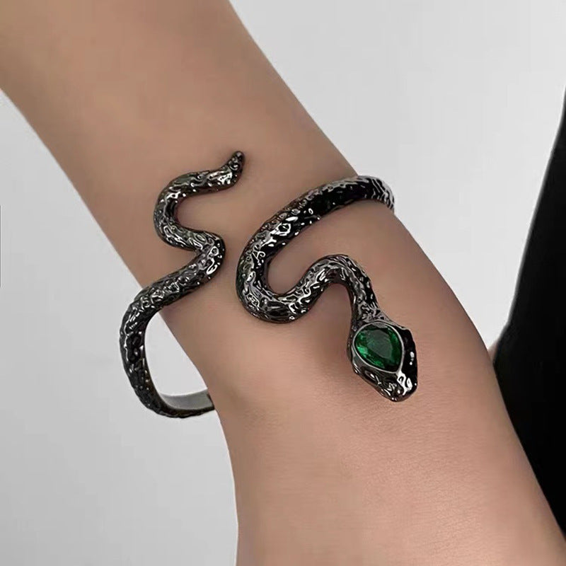 Slytherin Snake Green Eye Metal Bracelet