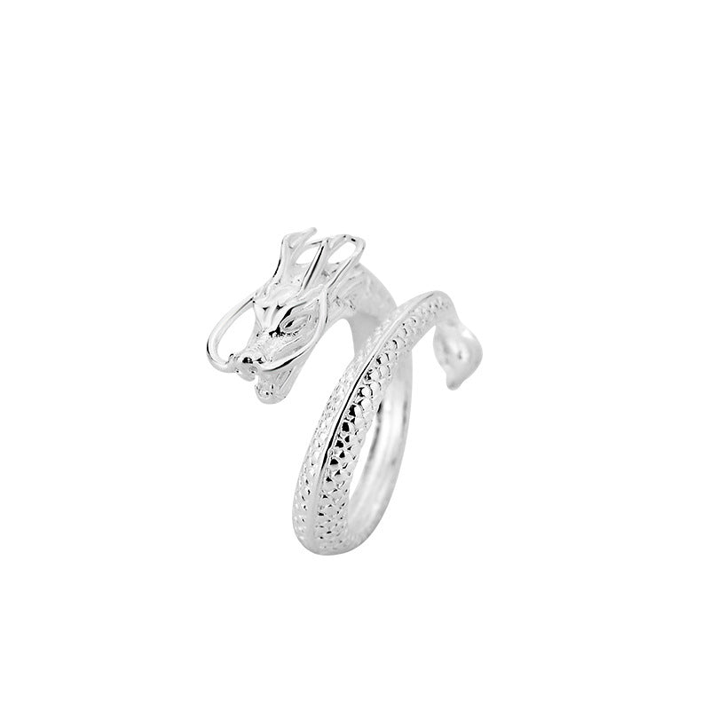 Exquisite Sterling Silver Dragon Ring for Men