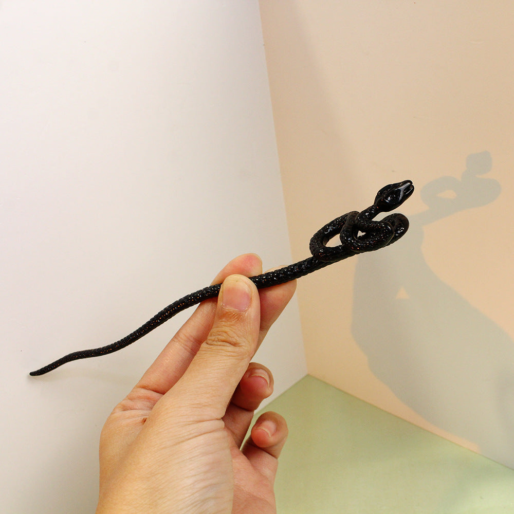 Chic Bai Zhu Snake Twining Hair Stick Hairpin