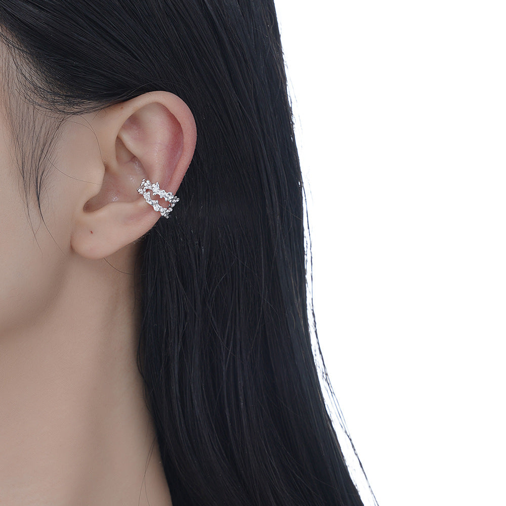 Simple Designer S925 Silver Ear Cuff(single one)