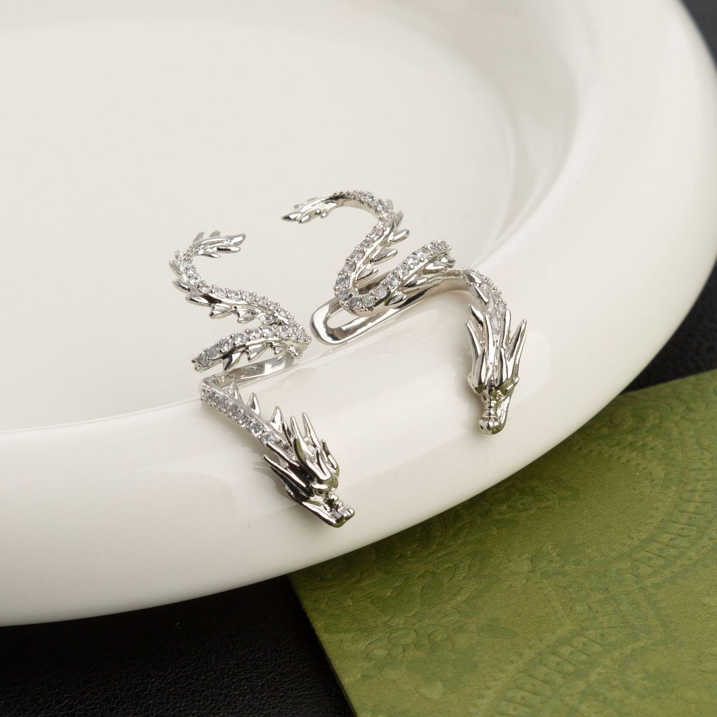 Chic Zircon Silver Dragon Ear Clip(No ear piercing)