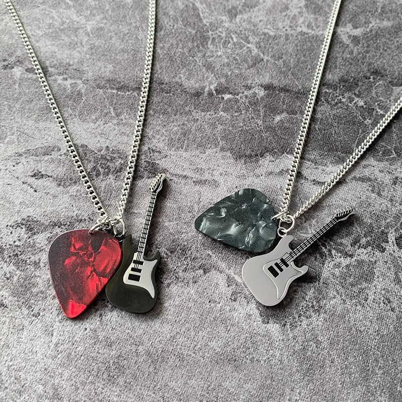 Guitar Plectrum Stainless Steel Necklace