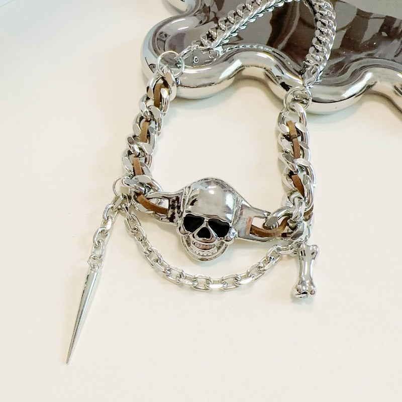 Punk Unisex Skull Metal Choker Necklace