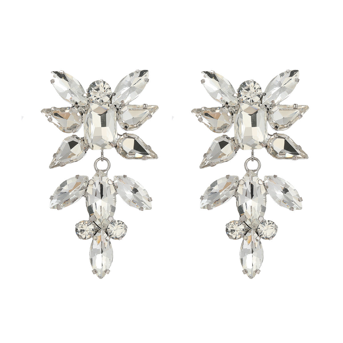 Big Fashion Women Flower Rhinestone Earring