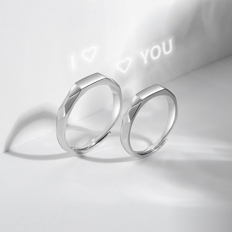 S925 Silver Promise Ring Couple Ring（Ship in 15 days）