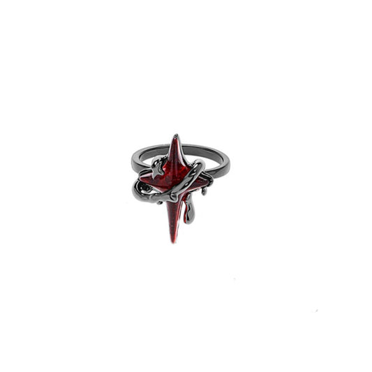 Gothic Style Bloody Star Vintage Adjustable Ring