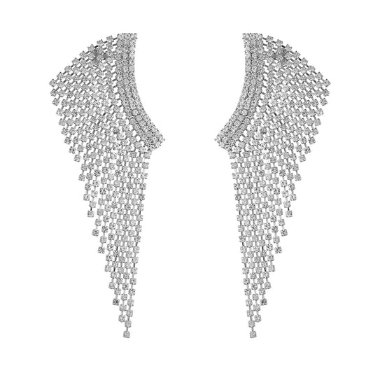 Elegant Alloy Full Drill Rhinestone Wing Shape Earring