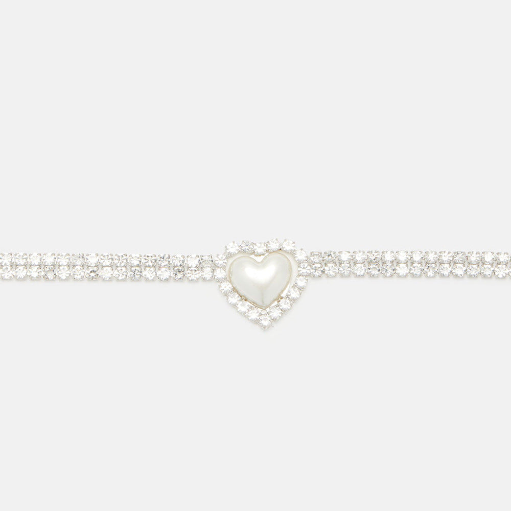 Women Fashion Rhinestone Love Choker