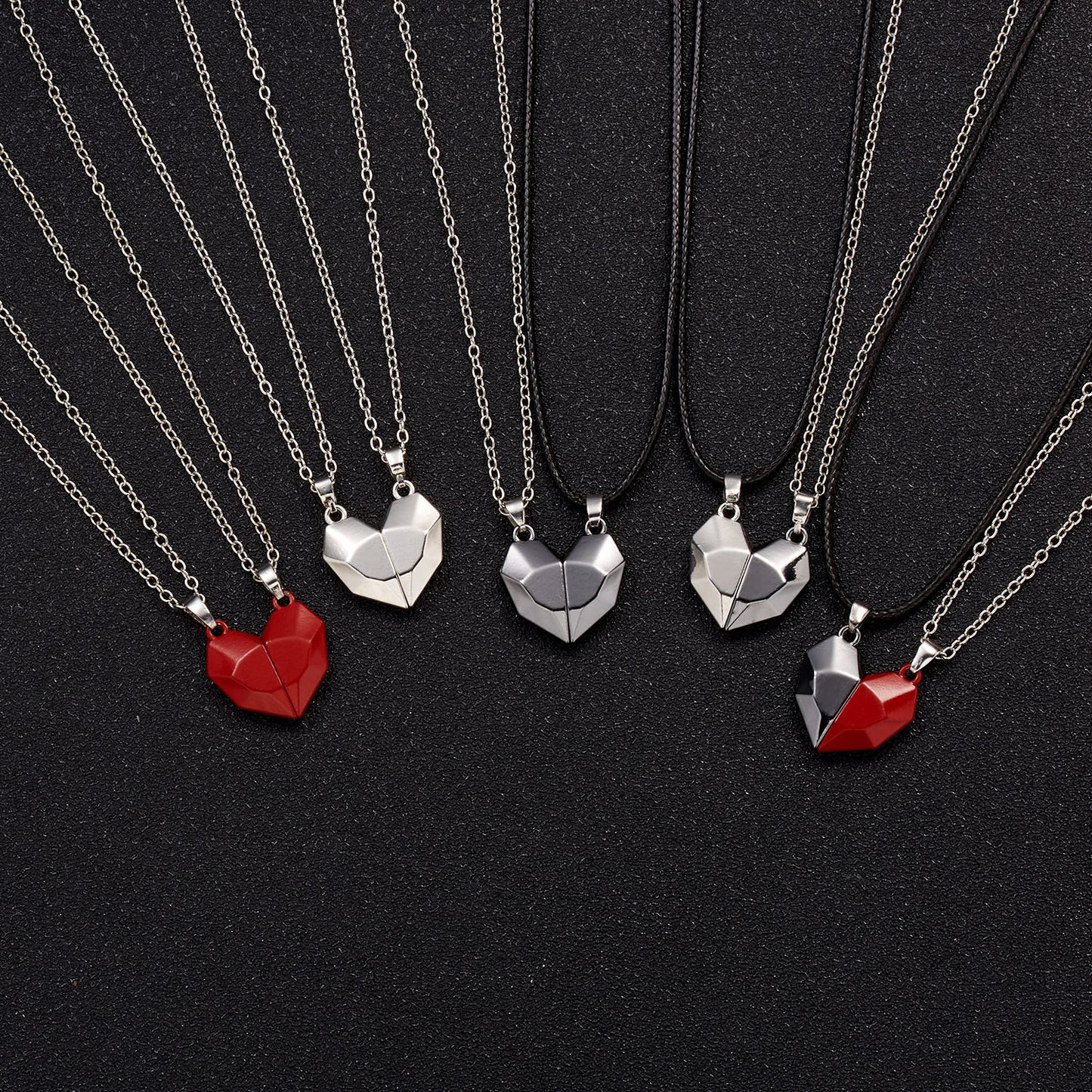 Heart Metal Magnetic Couple Necklace