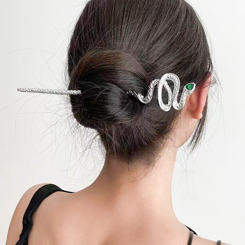 Y2K Women Unique Flat Snake Hairpin