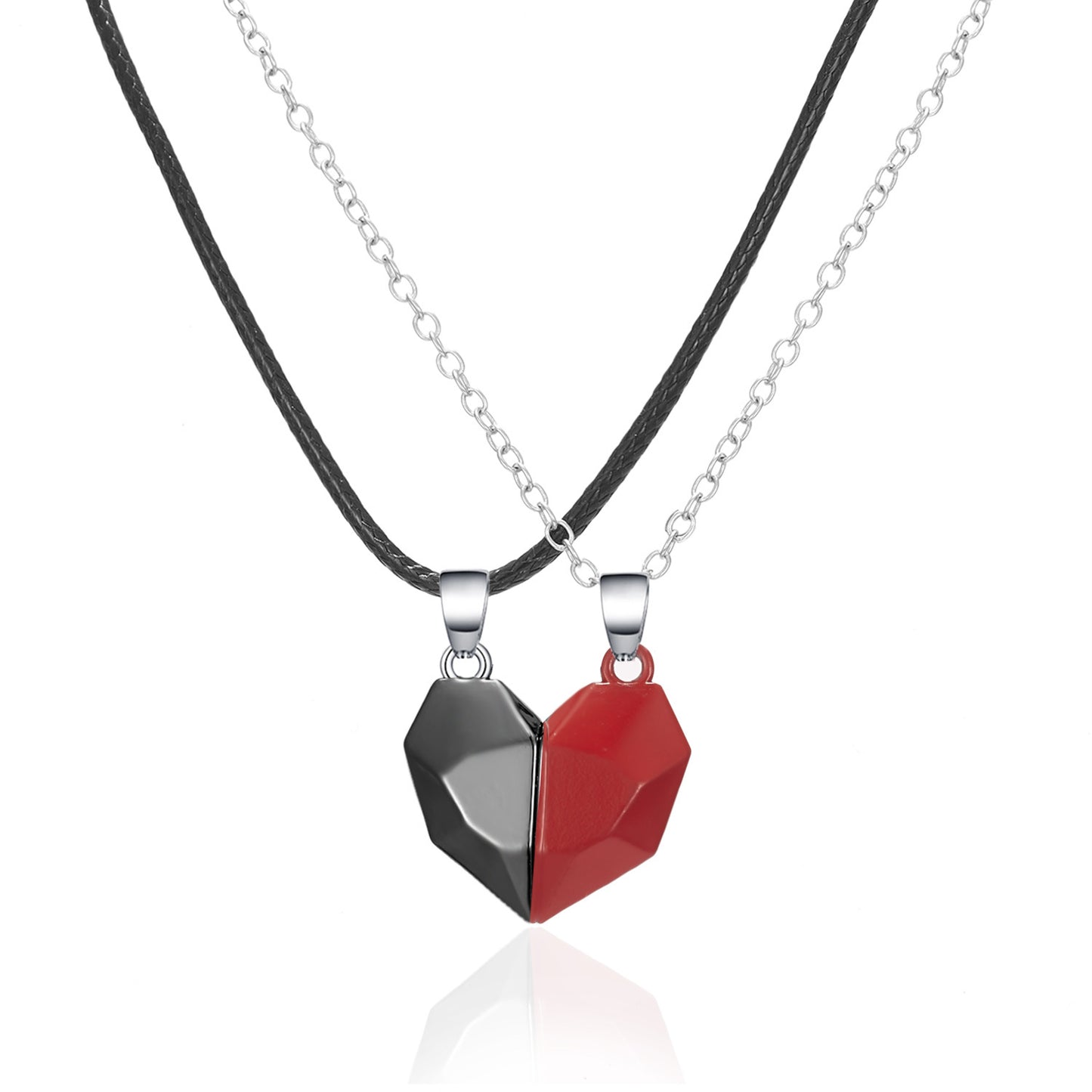 Heart Metal Magnetic Couple Necklace