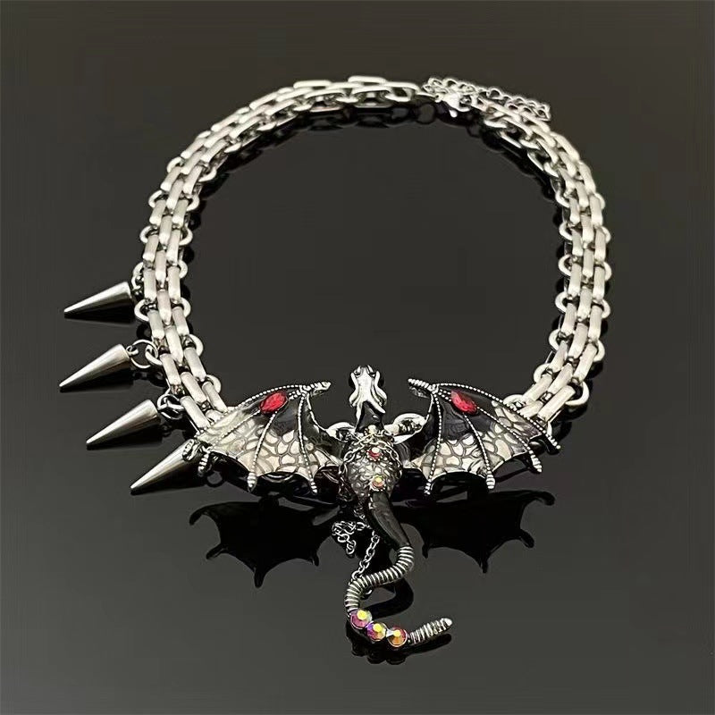 Y2K Chic Punk Dragon Choker Necklace