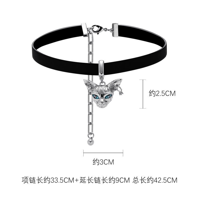 Y2K Cute Devon Rex Cat Choker