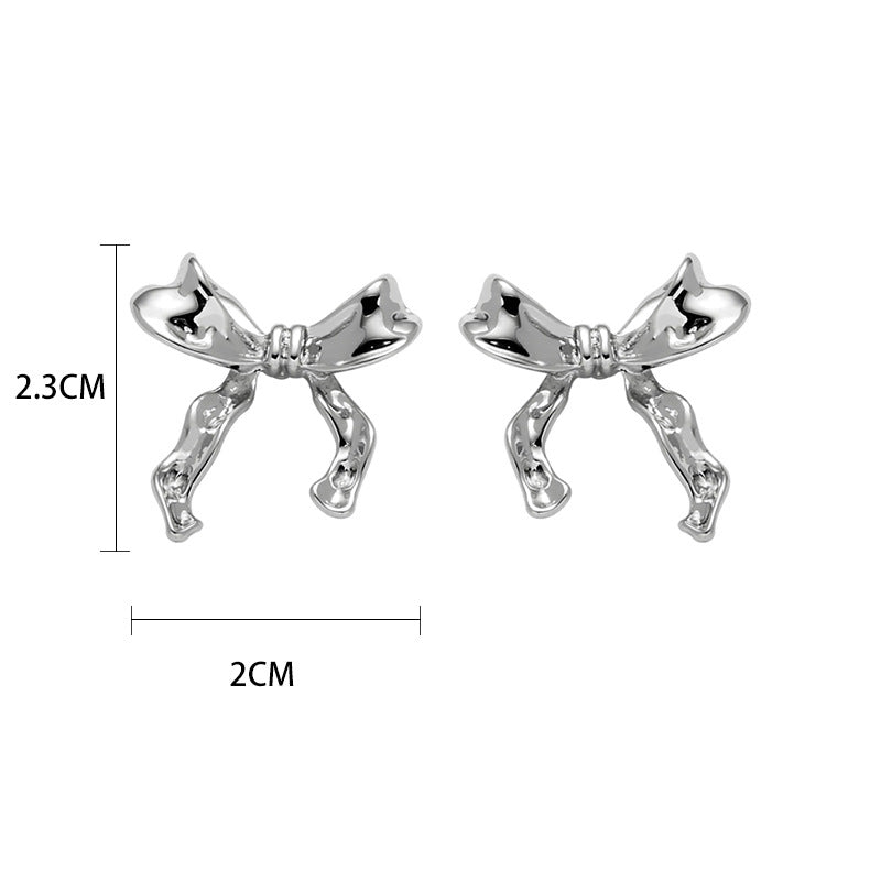 Chic Bowknot  Metal Stud Earring