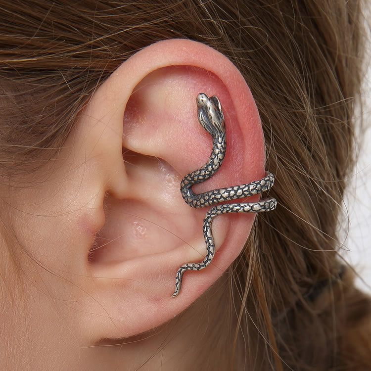 Dark Style Unisex S925 Silver Snake Ear Cuff