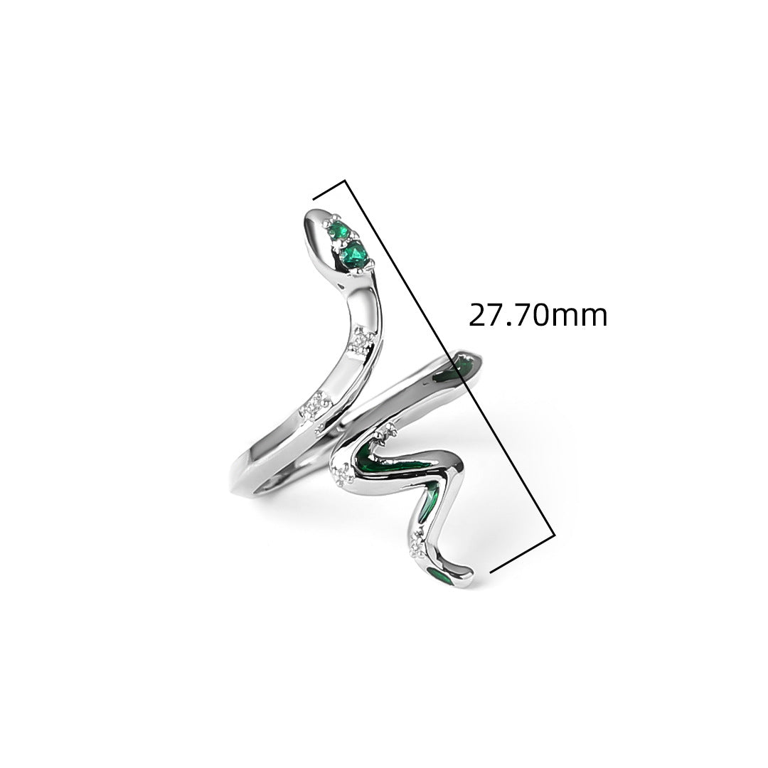 Green Slytherin Unisex Snake Rhinestone Ring