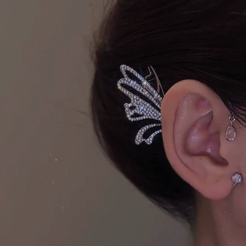 Angel's Wing Shining Rhinestone Ear Cuff