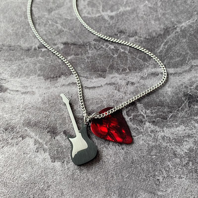 Guitar Plectrum Stainless Steel Necklace