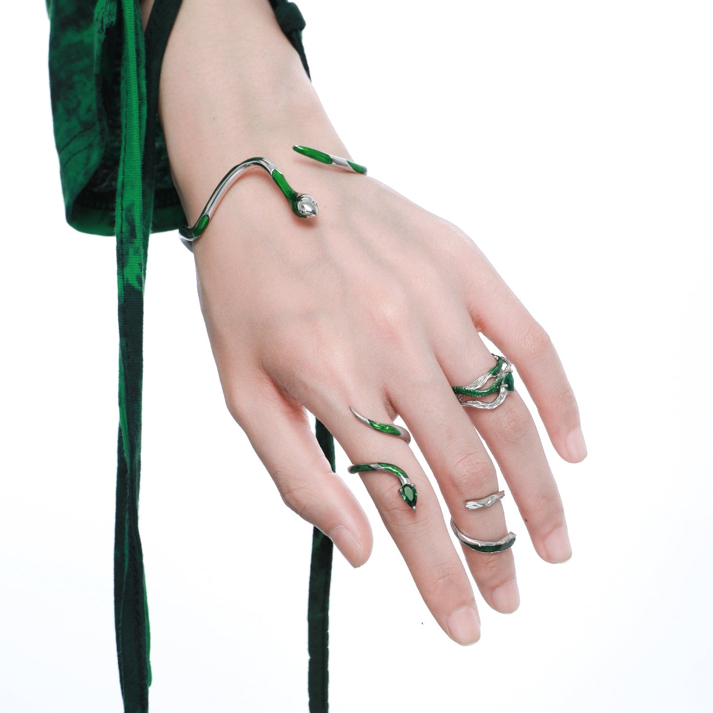 Designer "Slytherin" Snake Wrist Bracelet