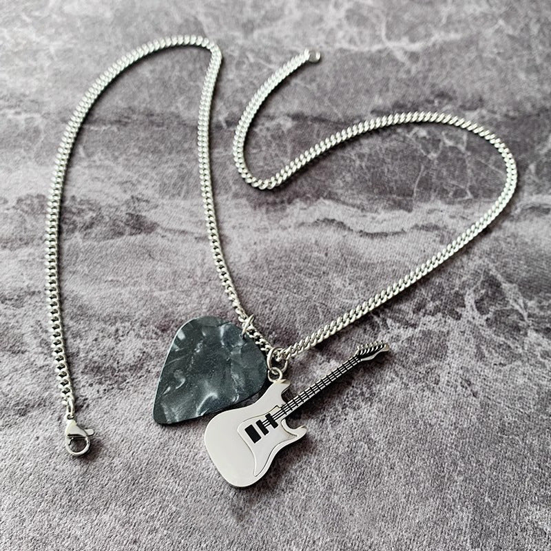 Guitar Plectrum Stainless Steel Necklace