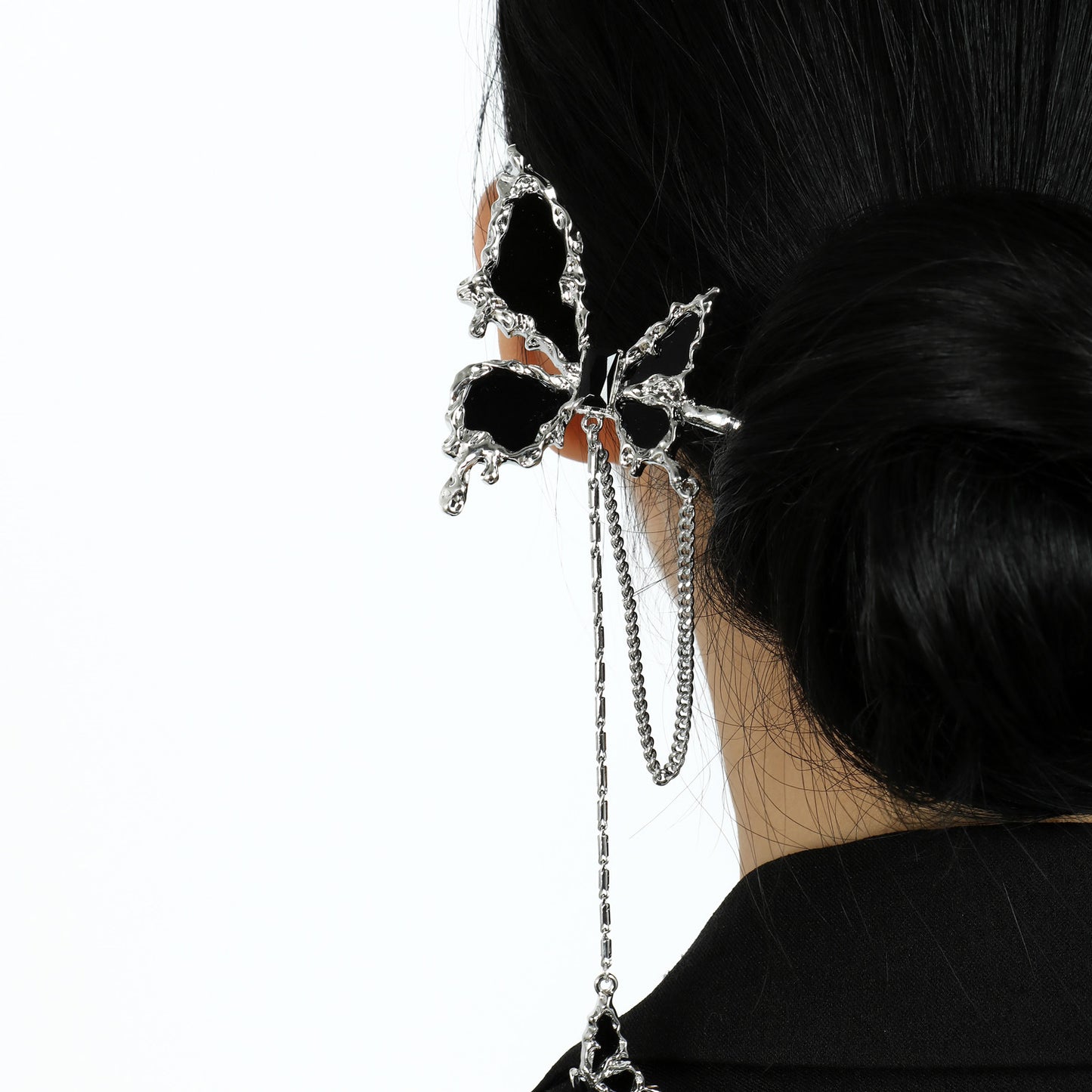 Chic Girl Black Butterfly Hairpin