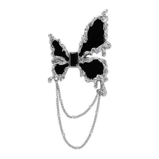 Chic Black Butterfly Brooch