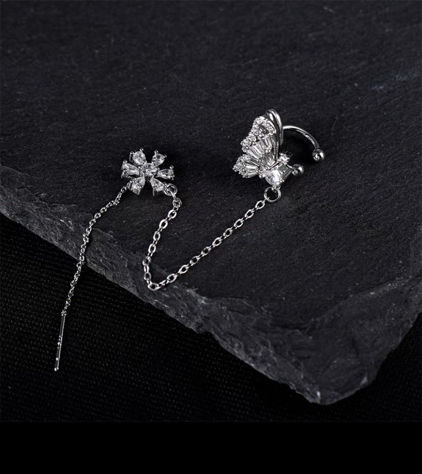 Sweet Girl Pretty Butterfly & Flower Stud Earring