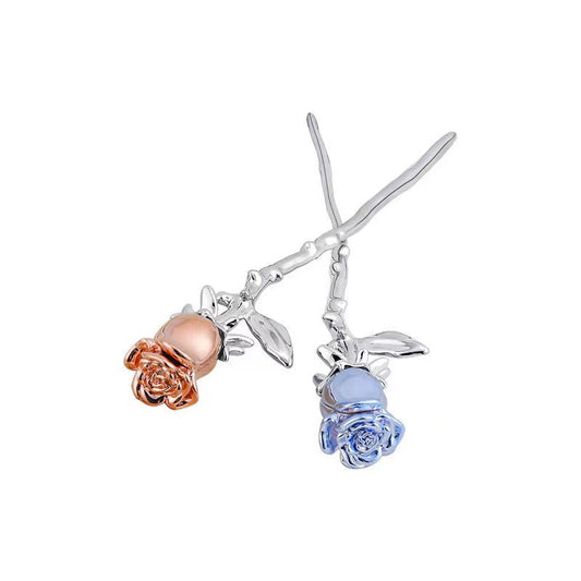 Women Chic Romantic Metal Rose Hairpin