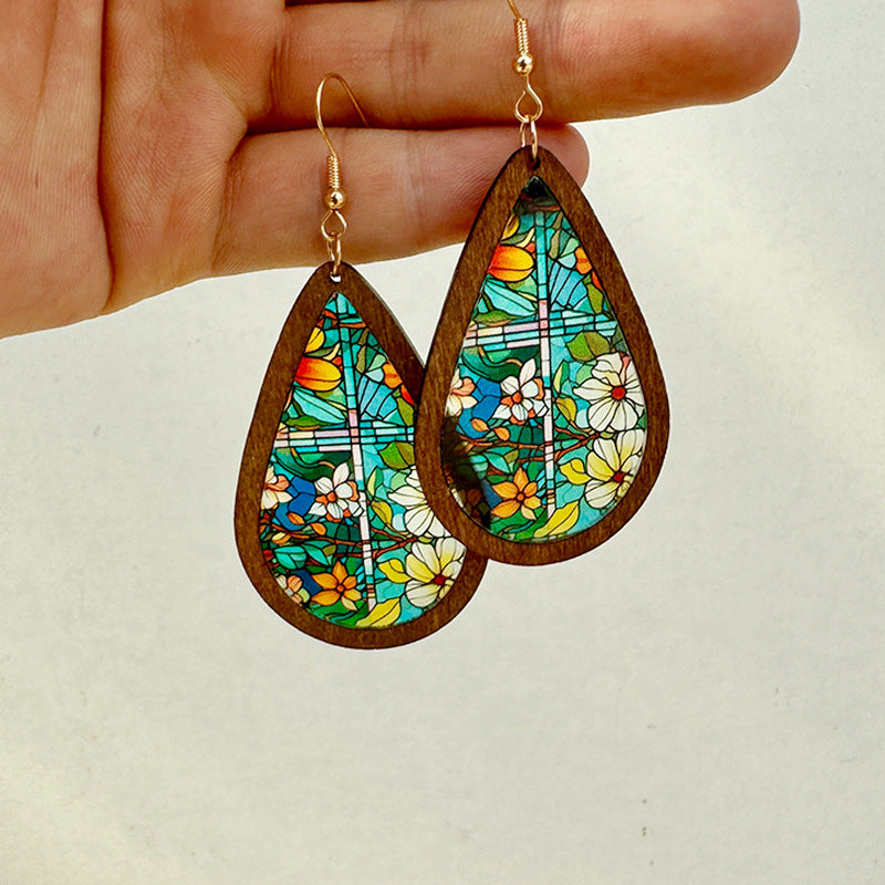 Vintage Drop Style Window Paper-cut Acrylic Earrings