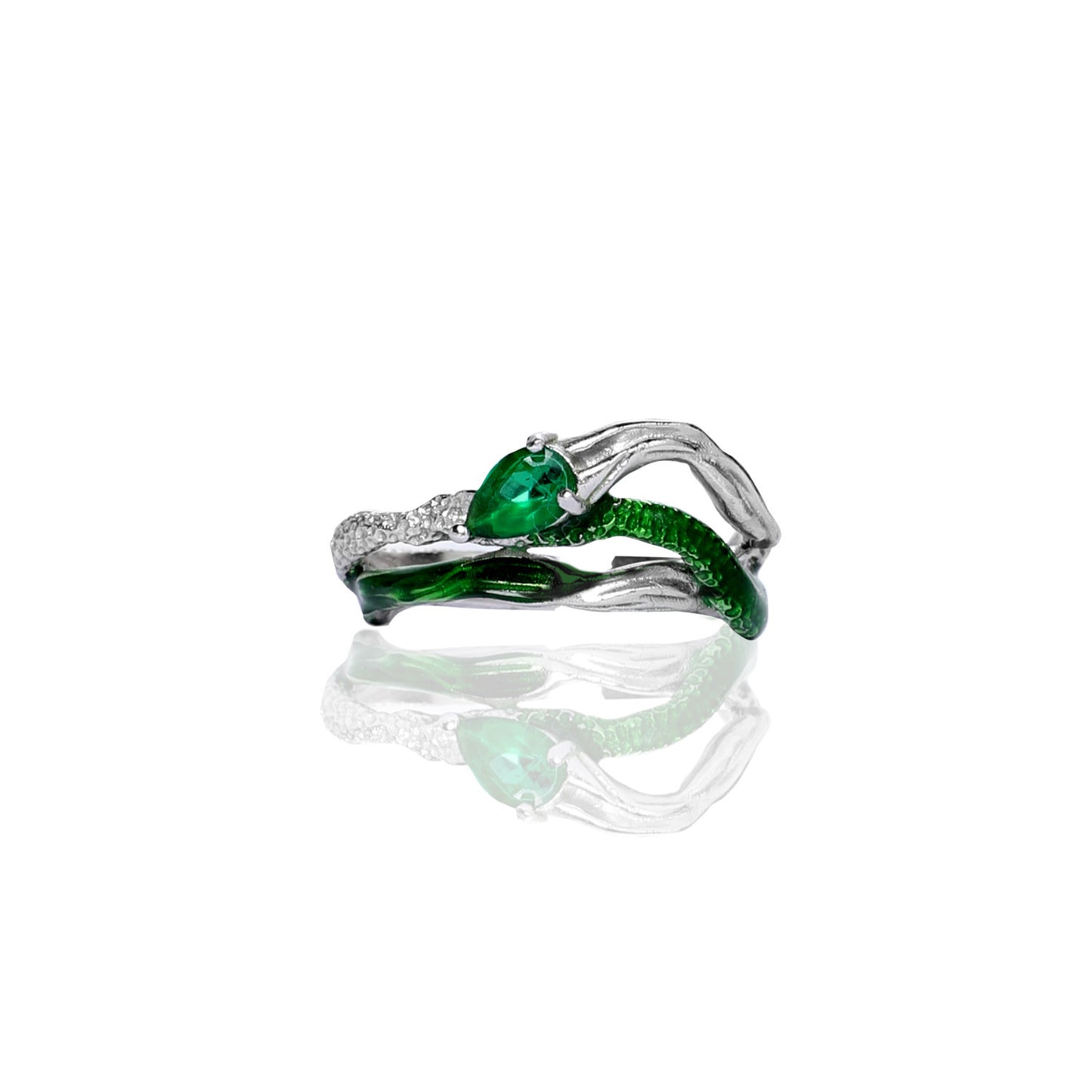 Designer Slytherin Snake Green Alloy Open Ring