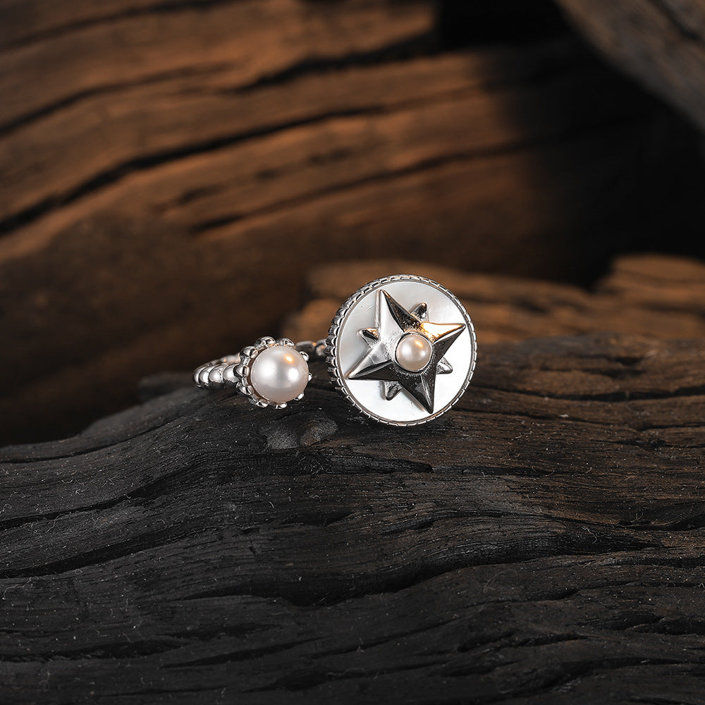 S925 Silver Eight-pointed Star Ring