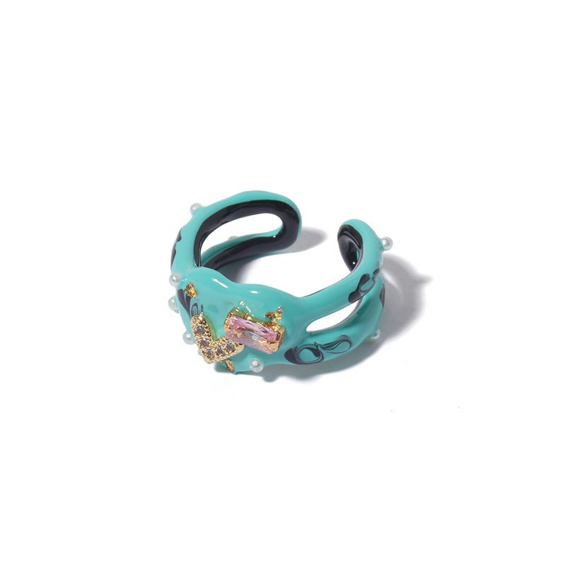 Y2K Designer Cute Girl Hand-painted Ring