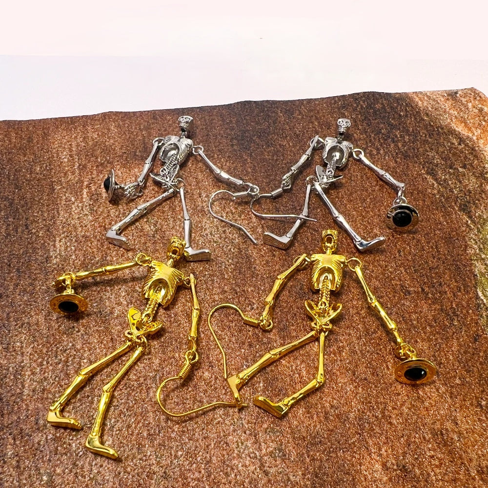 Unisex Human Skeleton Earrings