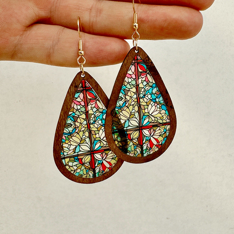 Vintage Drop Style Window Paper-cut Acrylic Earrings