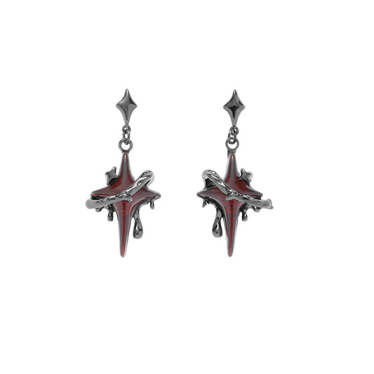 Gothic Style Simple Bloody Star Vintage Stud Earring