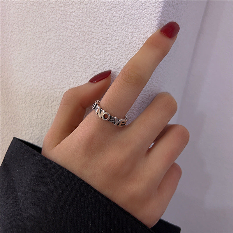 Vintage S925 Silver Yes or No Adjustable Ring