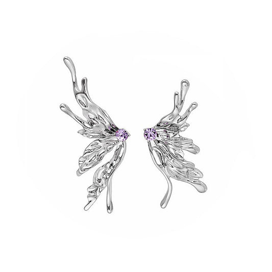 Designer Girl Sliver Butterfly Ear Stud