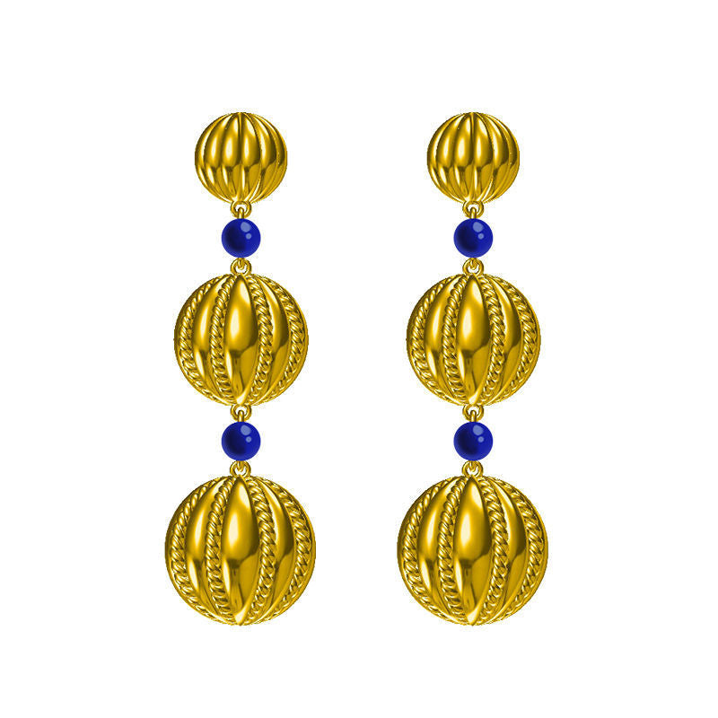 Vintage Chic Copper and Blue Stone Drop Earring