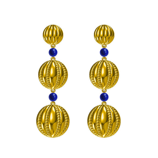 Vintage Chic Copper and Blue Stone Drop Earring