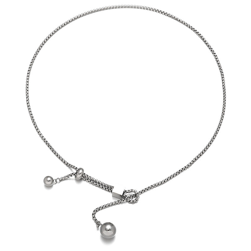 Unisex Designer Y-shape Titanium Steel Necklace