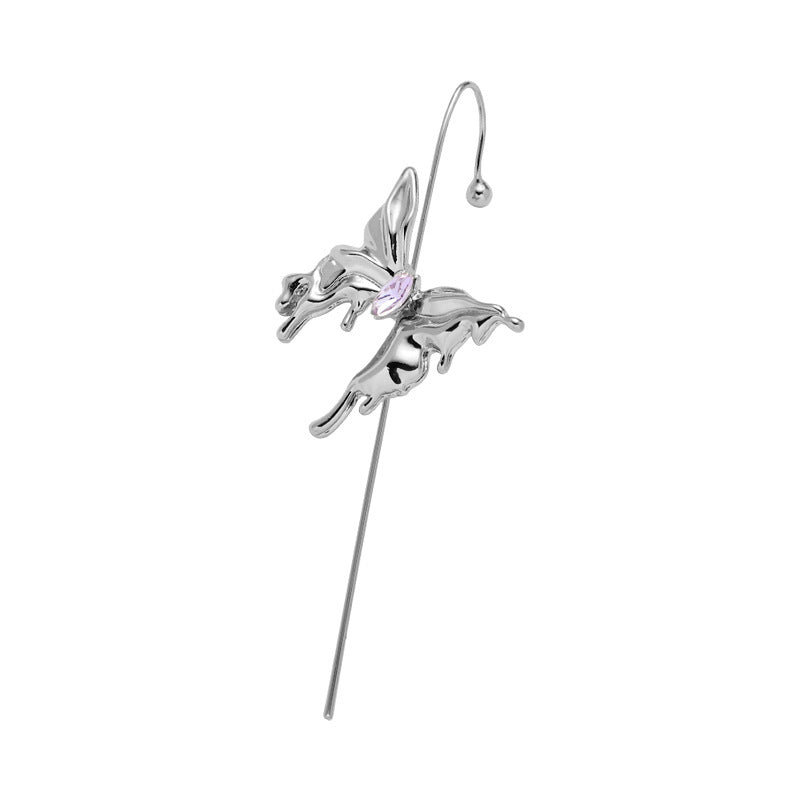 Chic Silver Butterfly Stud Earring