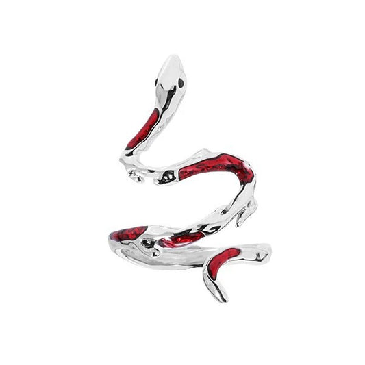 Red Snake Alloy Open Ring