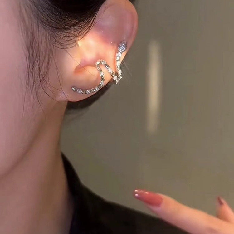 Fancy Unisex Rhinestone Snake Ear Cuff