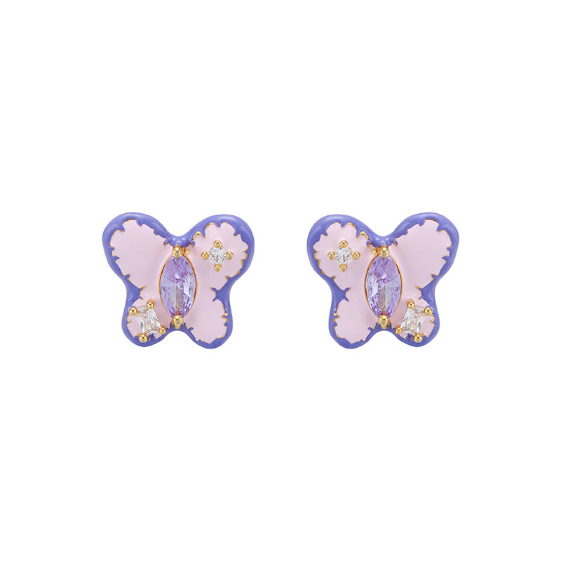 Y2K Cute Butterfly Zircon Stud Earring