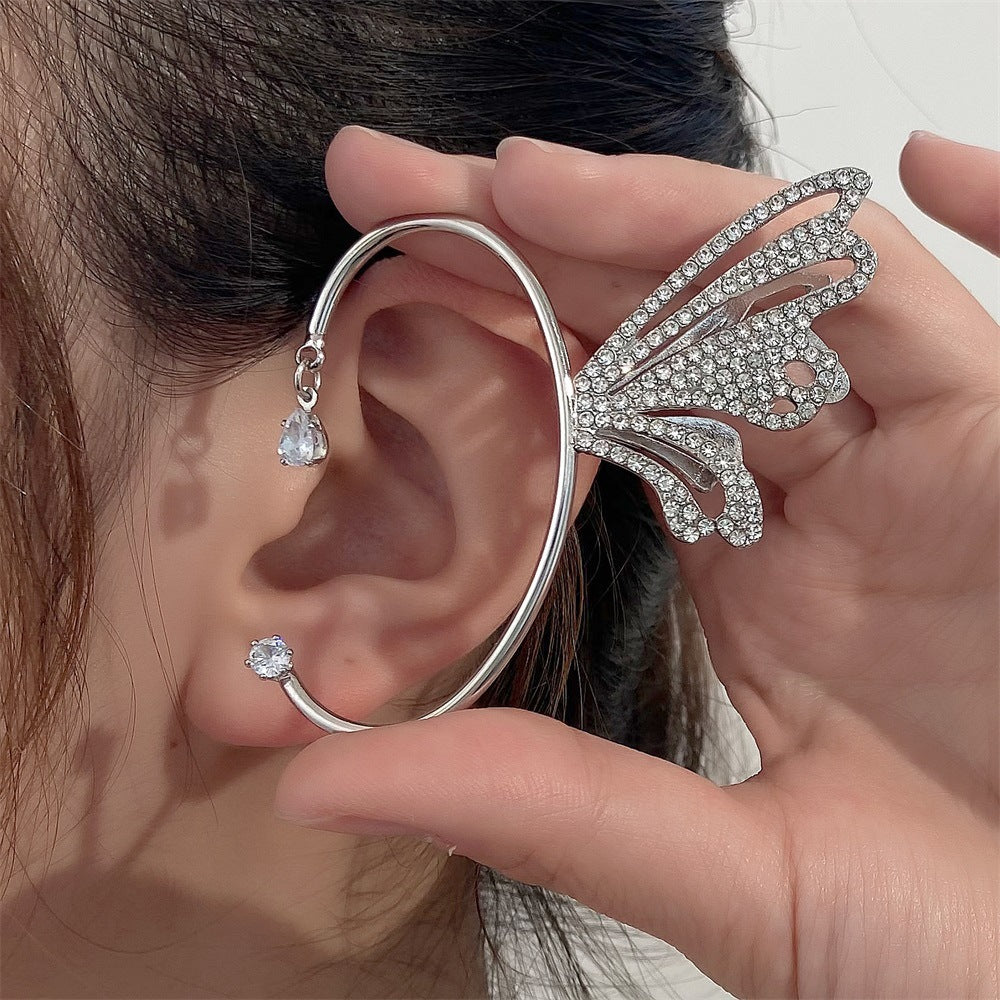 Angel's Wing Shining Rhinestone Ear Cuff