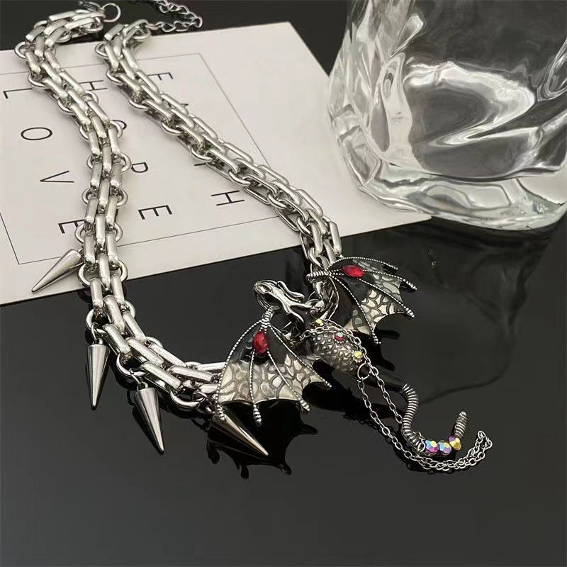 Y2K Chic Punk Dragon Choker Necklace