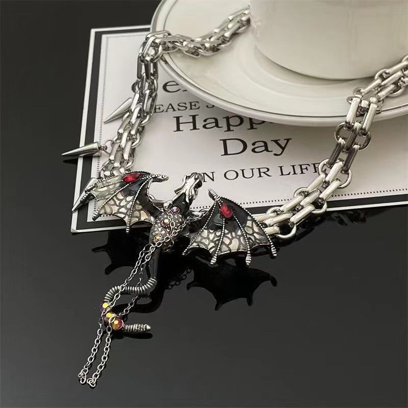 Y2K Chic Punk Dragon Choker Necklace