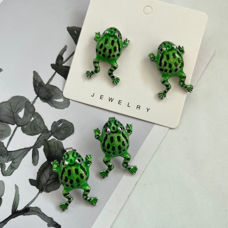 Unisex Designer Cute Frog Earrings