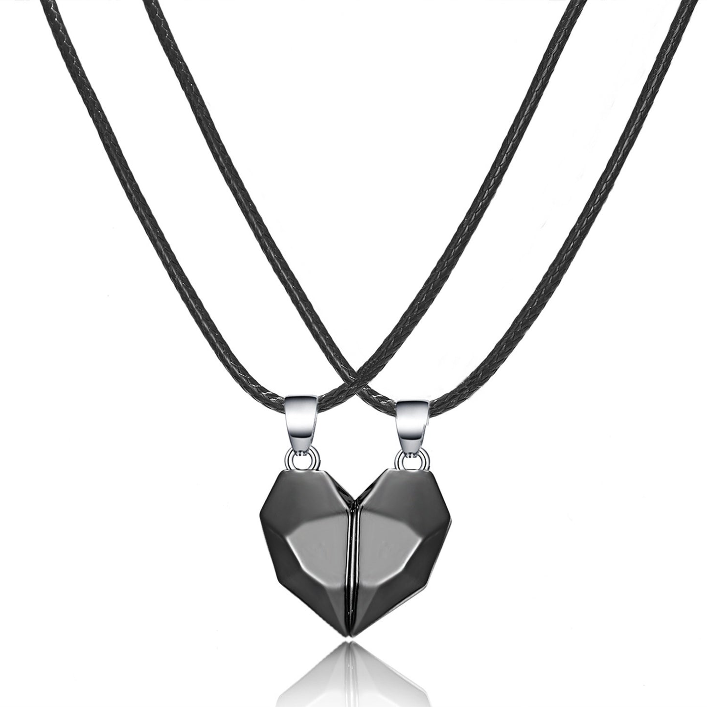 Heart Metal Magnetic Couple Necklace